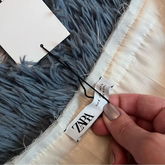 Zara Cream Sequin Embroidered Long Midi Skirt Size S NWT - Picture 6 of 10